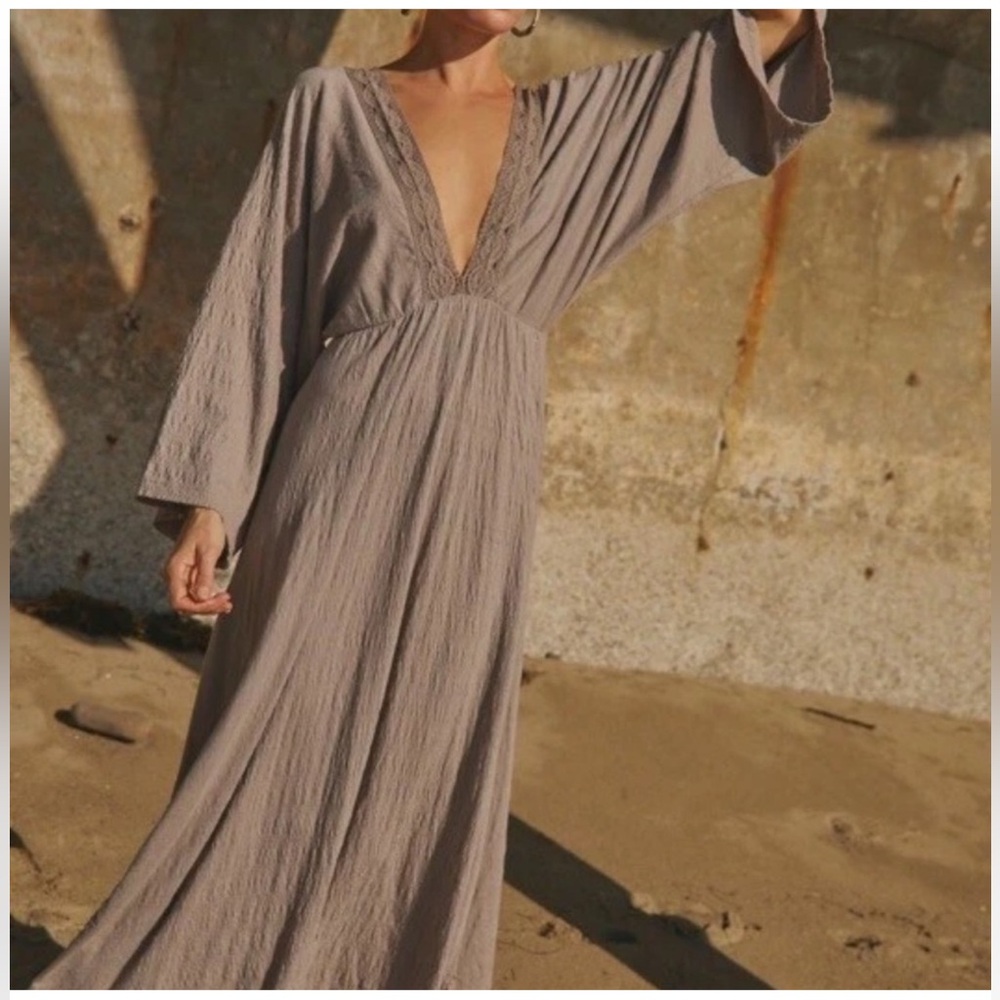 Free People Eliza Maxi Dress In Phantom LARGE - Picture 2 of 13